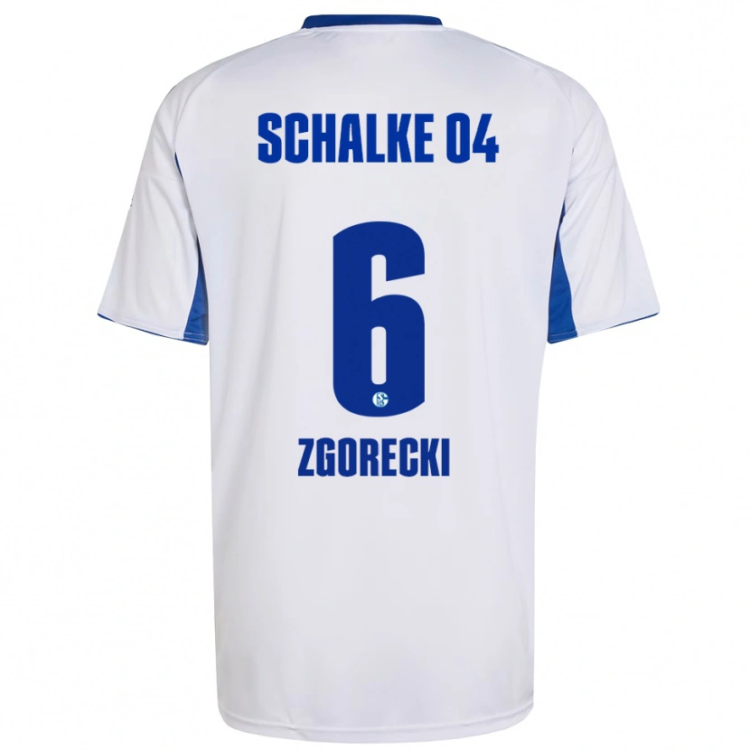 Danxen Mujer Camiseta Jonas Zgorecki #6 Blanco Azul 2ª Equipación 2025/26 La Camisa