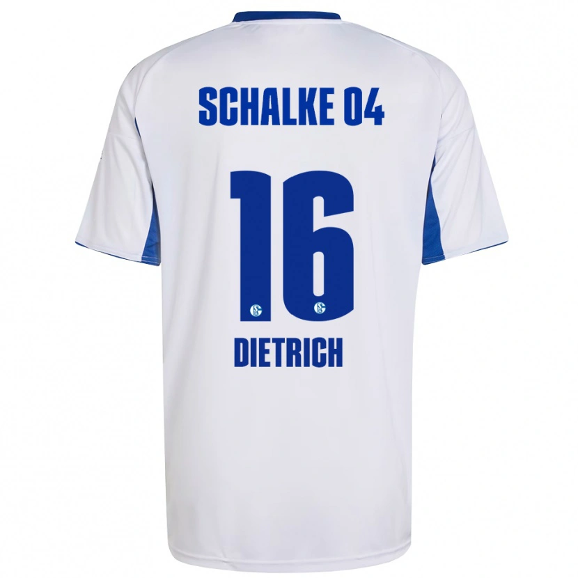 Danxen Mujer Camiseta Tim Dietrich #16 Blanco Azul 2ª Equipación 2025/26 La Camisa