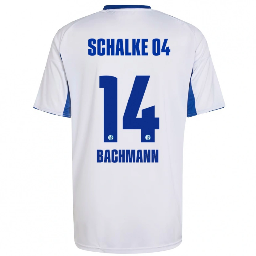 Danxen Mujer Camiseta Janik Bachmann #14 Blanco Azul 2ª Equipación 2025/26 La Camisa