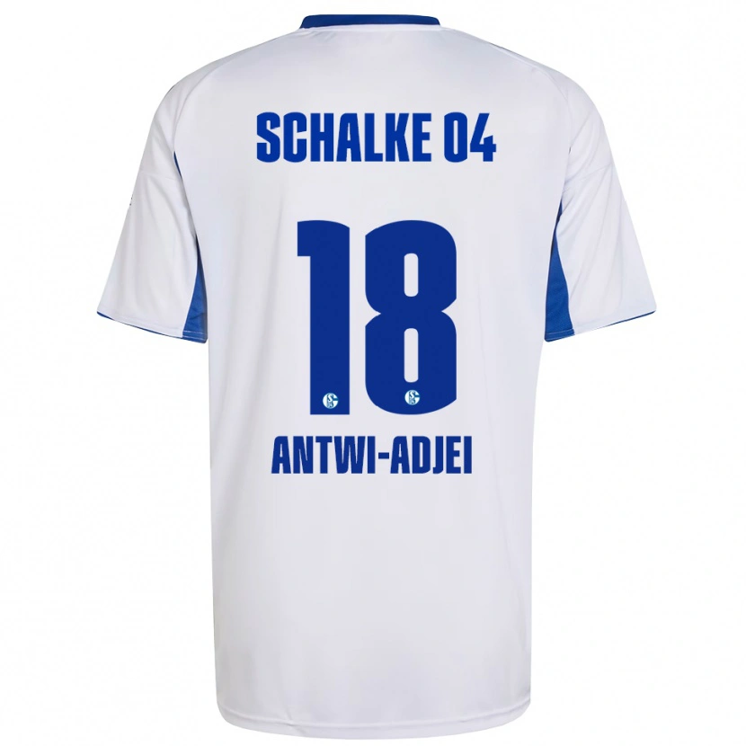 Danxen Mujer Camiseta Christopher Antwi-Adjei #18 Blanco Azul 2ª Equipación 2025/26 La Camisa