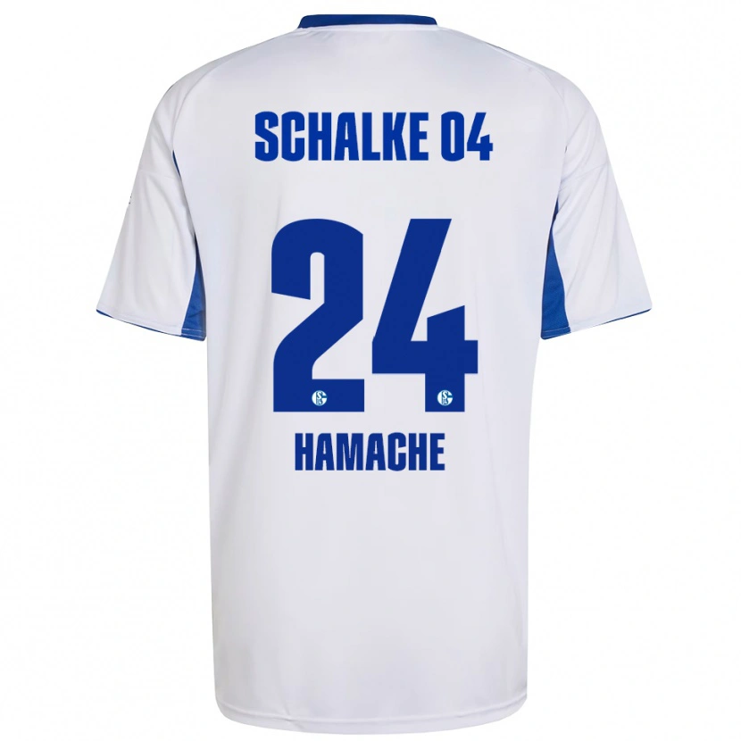 Danxen Mujer Camiseta Ilyes Hamache #24 Blanco Azul 2ª Equipación 2025/26 La Camisa