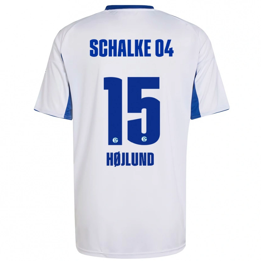 Danxen Mujer Camiseta Emil Højlund #15 Blanco Azul 2ª Equipación 2025/26 La Camisa
