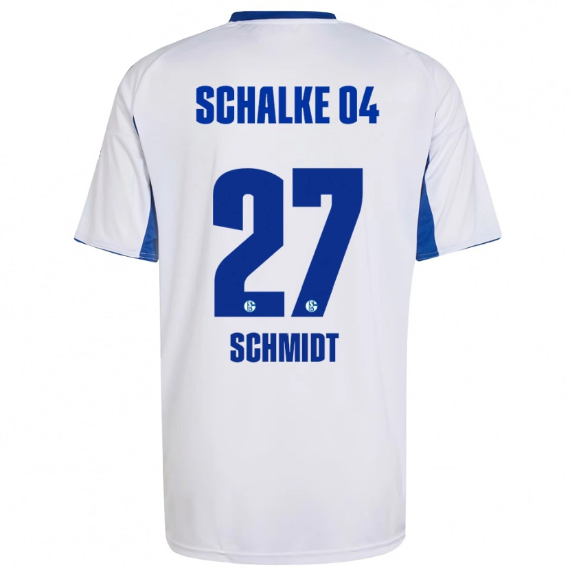 Danxen Mujer Camiseta Tim Schmidt #27 Blanco Azul 2ª Equipación 2025/26 La Camisa