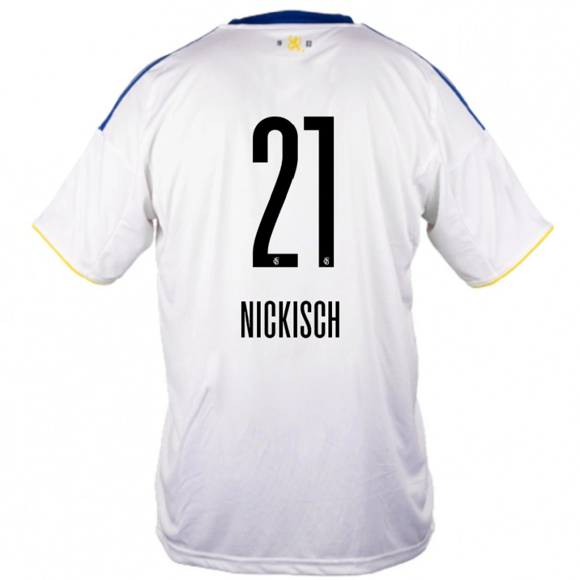Danxen Mujer Camiseta Jonas Nickisch #21 Blanco Azul Amarillo 2ª Equipación 2025/26 La Camisa