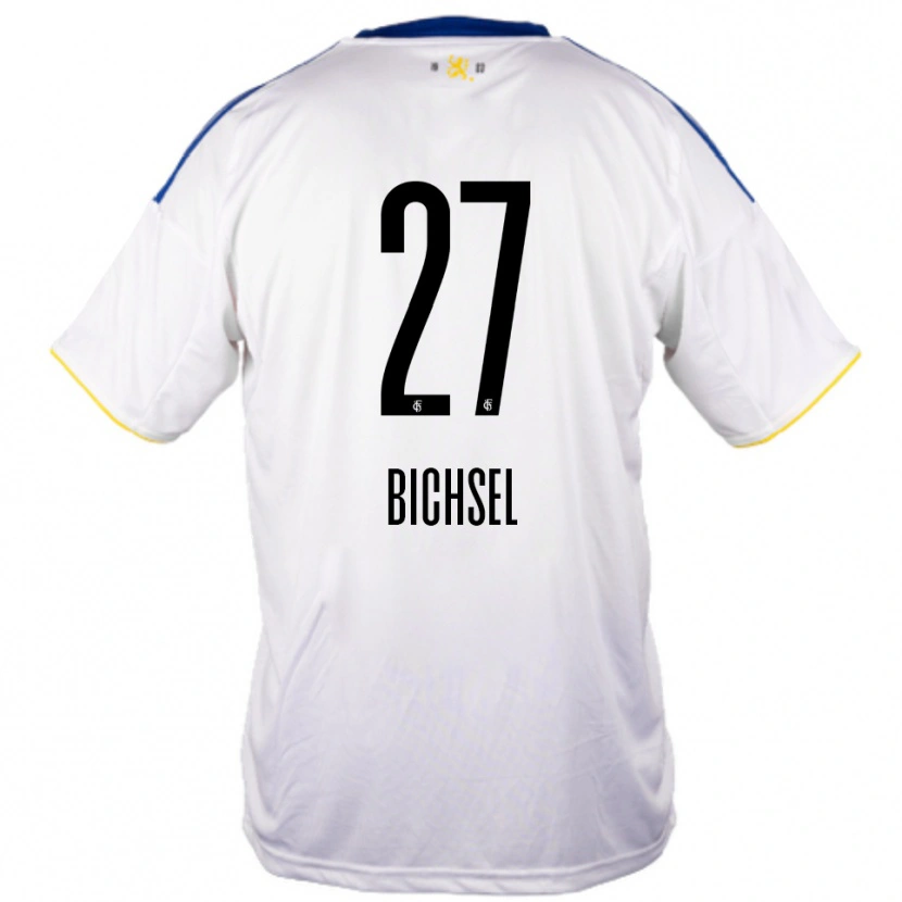 Danxen Mujer Camiseta Joel Bichsel #27 Blanco Azul Amarillo 2ª Equipación 2025/26 La Camisa