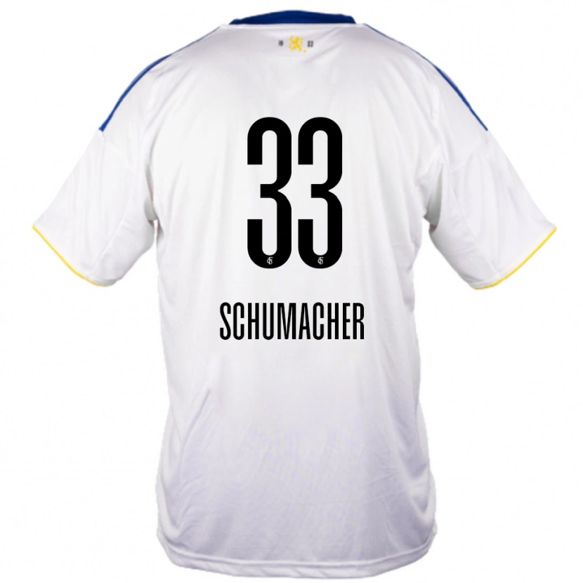Danxen Mujer Camiseta Till Schumacher #33 Blanco Azul Amarillo 2ª Equipación 2025/26 La Camisa