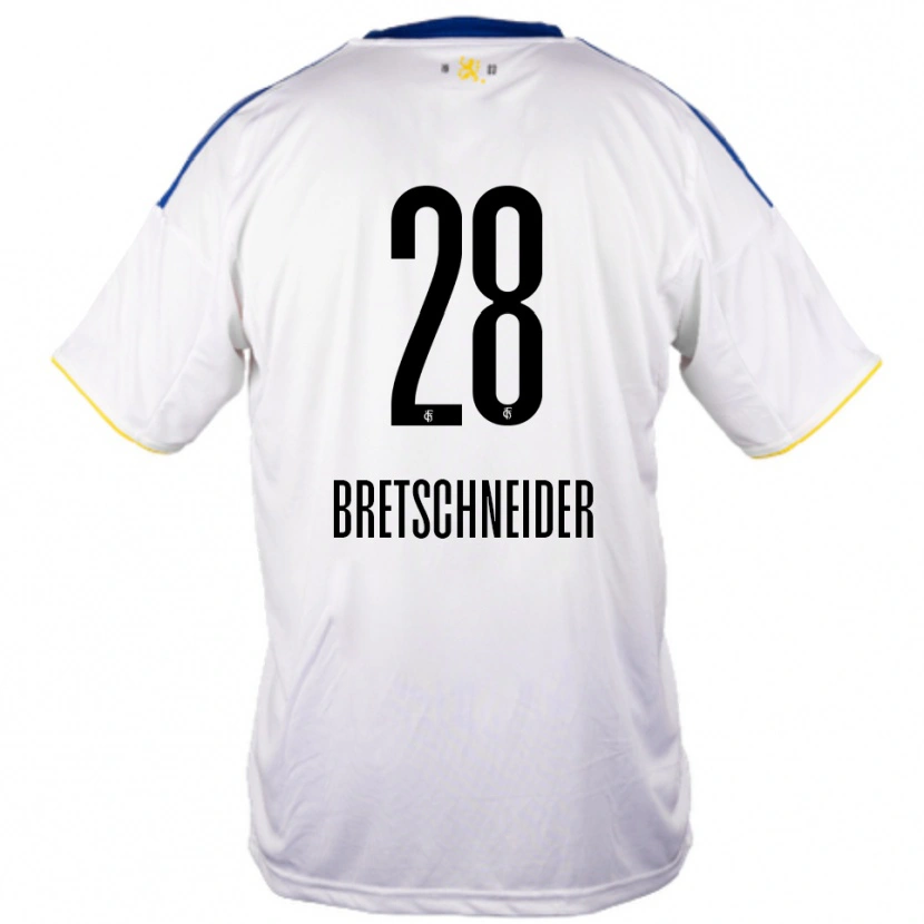Danxen Mujer Camiseta Niko Bretschneider #28 Blanco Azul Amarillo 2ª Equipación 2025/26 La Camisa