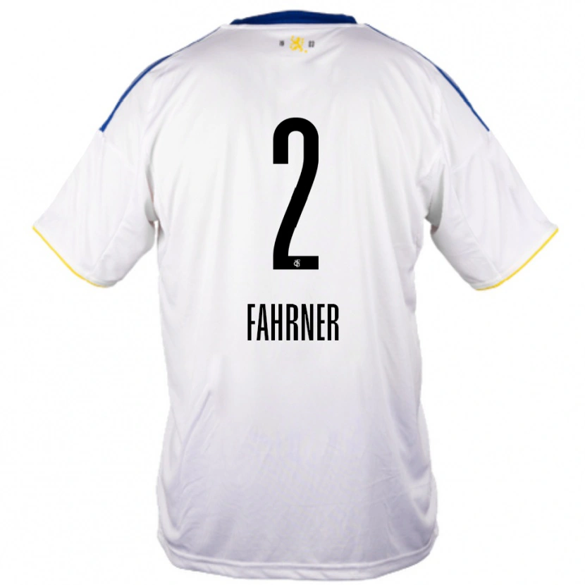 Danxen Mujer Camiseta Philip Fahrner #2 Blanco Azul Amarillo 2ª Equipación 2025/26 La Camisa