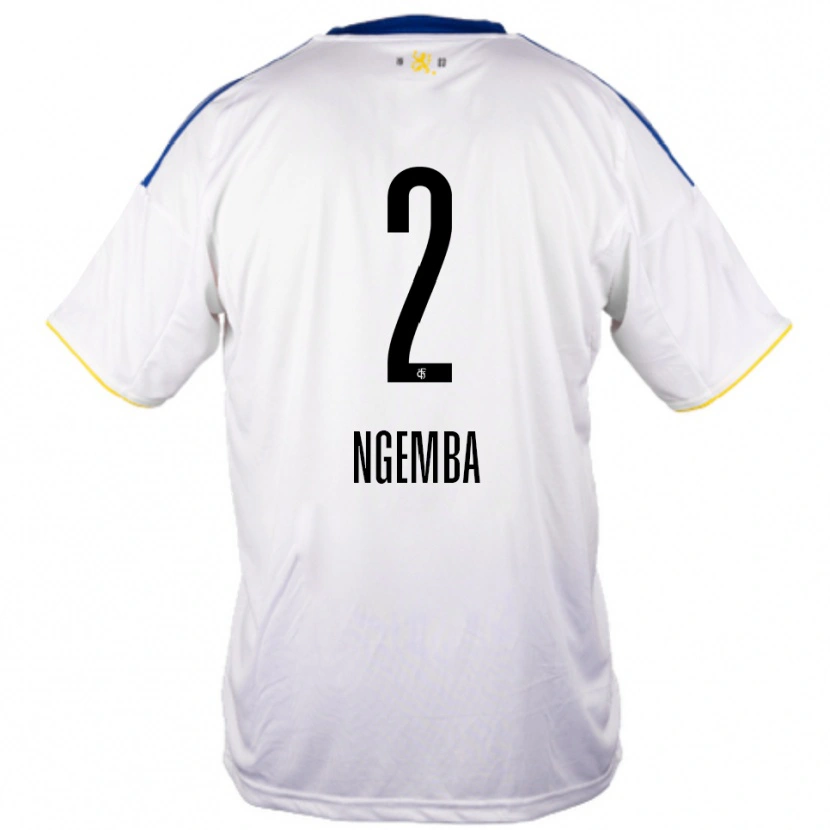 Danxen Mujer Camiseta Dejan Ngemba #2 Blanco Azul Amarillo 2ª Equipación 2025/26 La Camisa