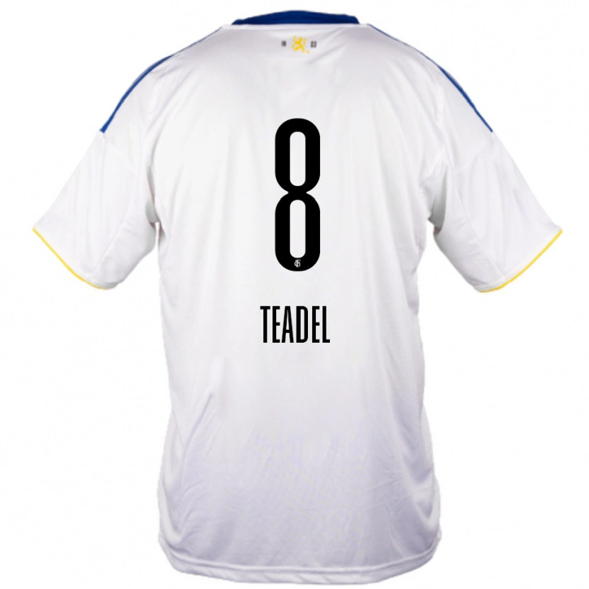 Danxen Mujer Camiseta Temesgen Teadel #8 Blanco Azul Amarillo 2ª Equipación 2025/26 La Camisa