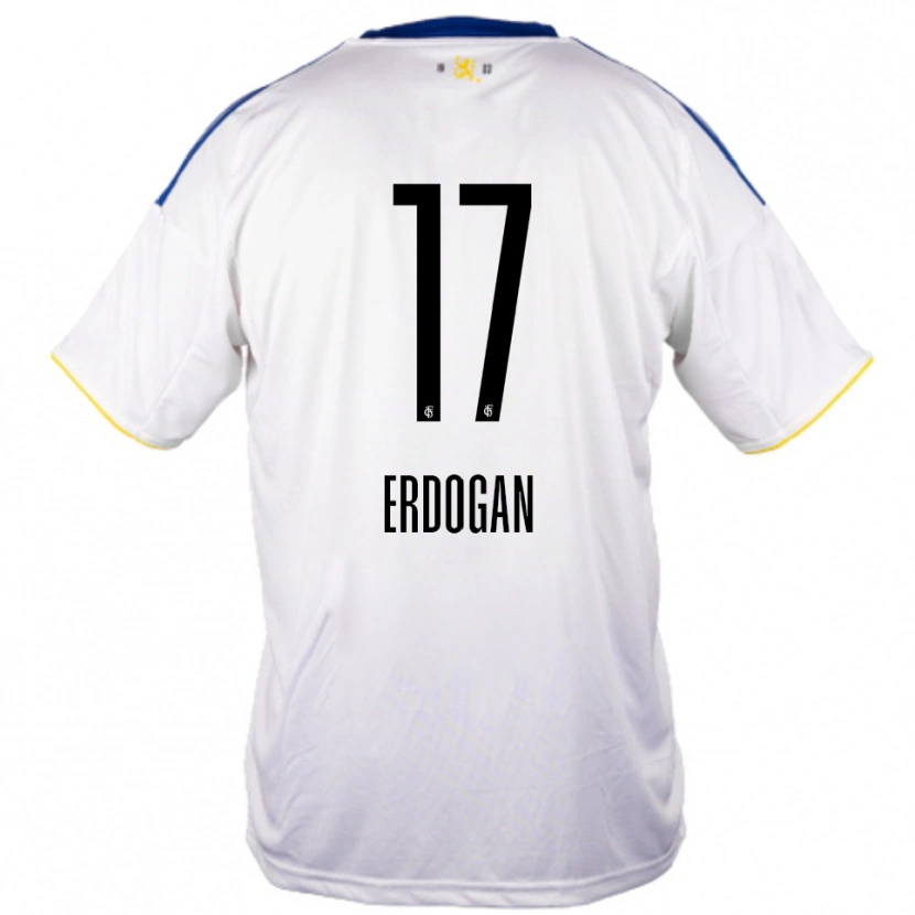 Danxen Mujer Camiseta Emirhan Erdogan #17 Blanco Azul Amarillo 2ª Equipación 2025/26 La Camisa