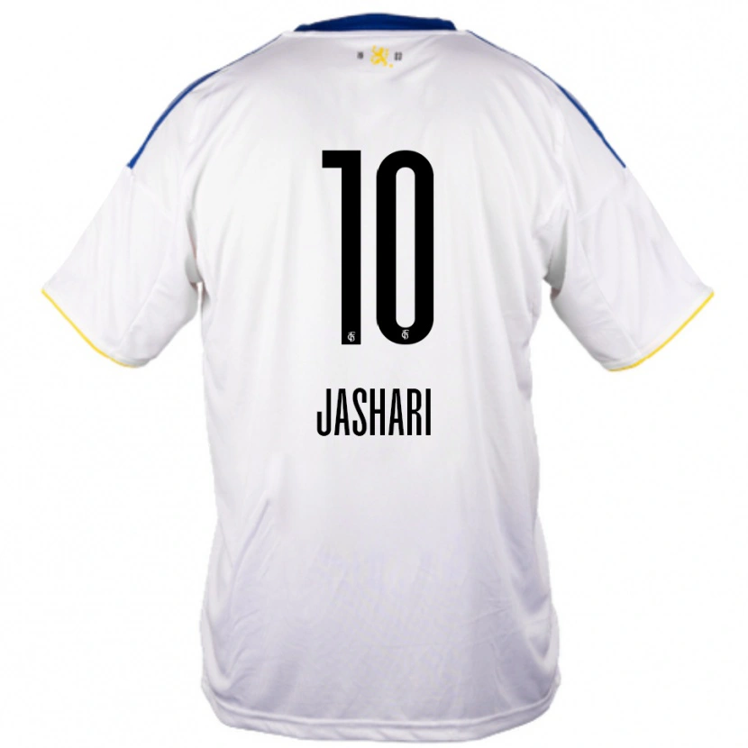Danxen Mujer Camiseta Ram Jashari #10 Blanco Azul Amarillo 2ª Equipación 2025/26 La Camisa