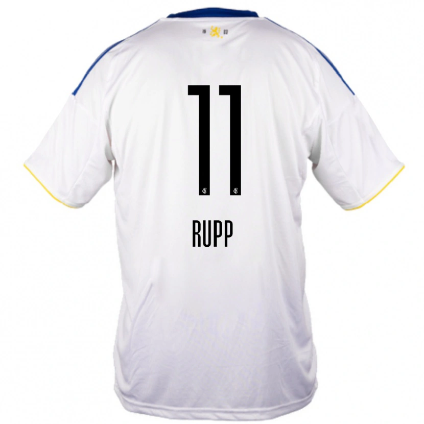 Danxen Mujer Camiseta Finn Rupp #11 Blanco Azul Amarillo 2ª Equipación 2025/26 La Camisa