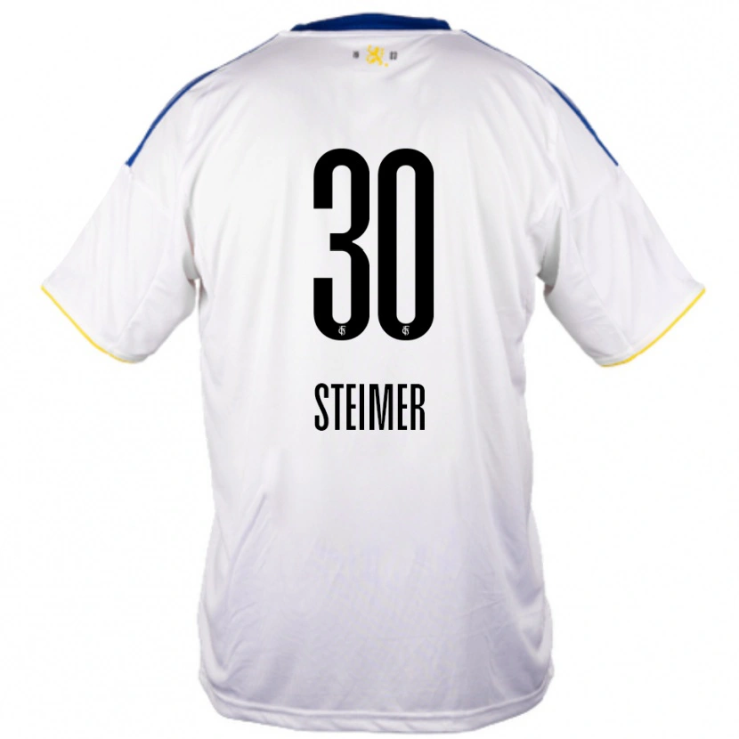 Danxen Mujer Camiseta Marie Steimer #30 Blanco Azul Amarillo 2ª Equipación 2025/26 La Camisa