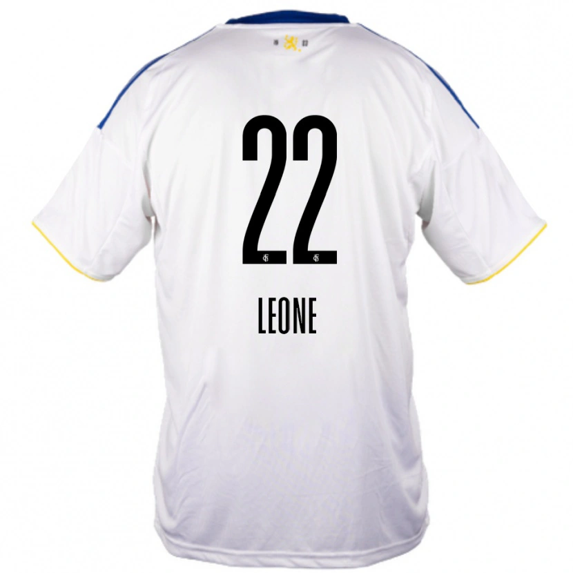 Danxen Mujer Camiseta Vincent Leone #22 Blanco Azul Amarillo 2ª Equipación 2025/26 La Camisa