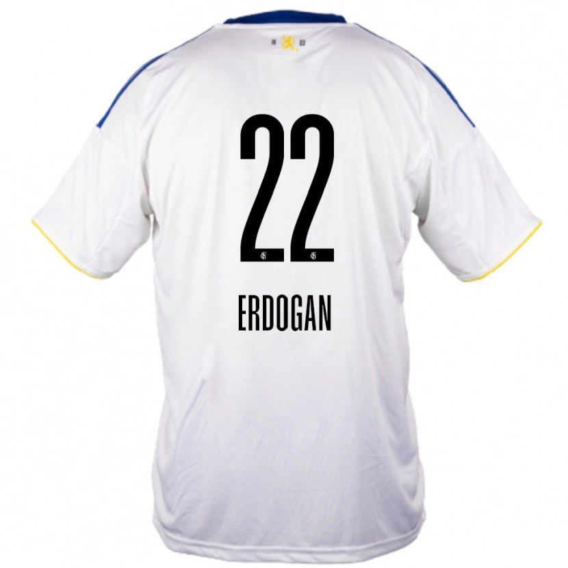 Danxen Mujer Camiseta Batuhan Erdogan #22 Blanco Azul Amarillo 2ª Equipación 2025/26 La Camisa