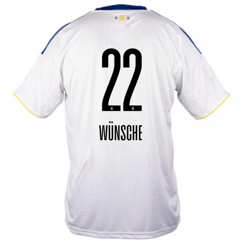 Danxen Mujer Camiseta Hannah Wünsche #22 Blanco Azul Amarillo 2ª Equipación 2025/26 La Camisa