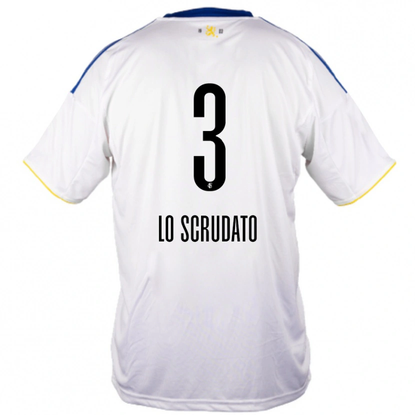 Danxen Mujer Camiseta Gianluca Lo Scrudato #3 Blanco Azul Amarillo 2ª Equipación 2025/26 La Camisa