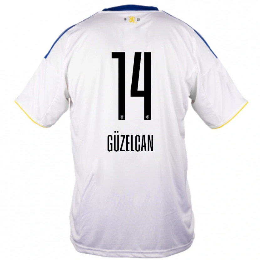 Danxen Mujer Camiseta Devin Güzelcan #14 Blanco Azul Amarillo 2ª Equipación 2025/26 La Camisa