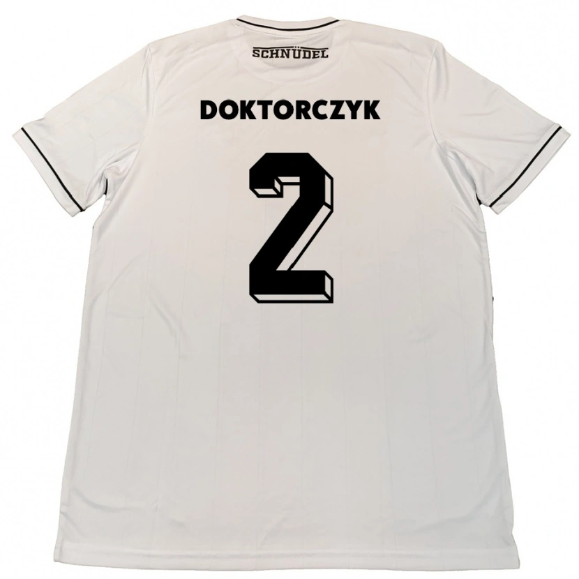 Danxen Mujer Camiseta Nick Doktorczyk #2 Blanco Negro 2ª Equipación 2025/26 La Camisa