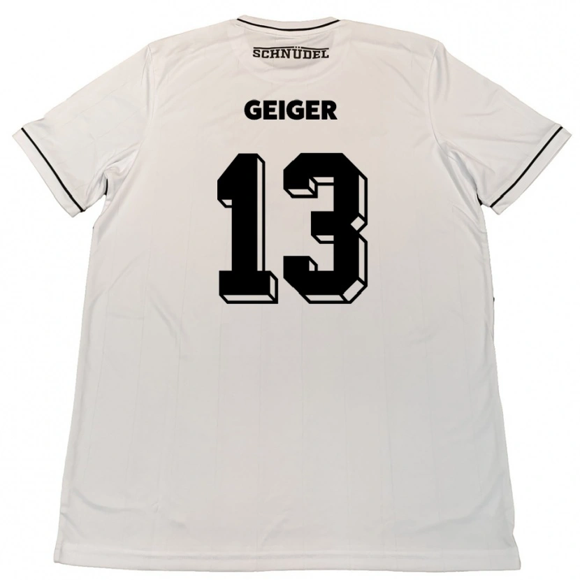 Danxen Mujer Camiseta Luca Geiger #13 Blanco Negro 2ª Equipación 2025/26 La Camisa