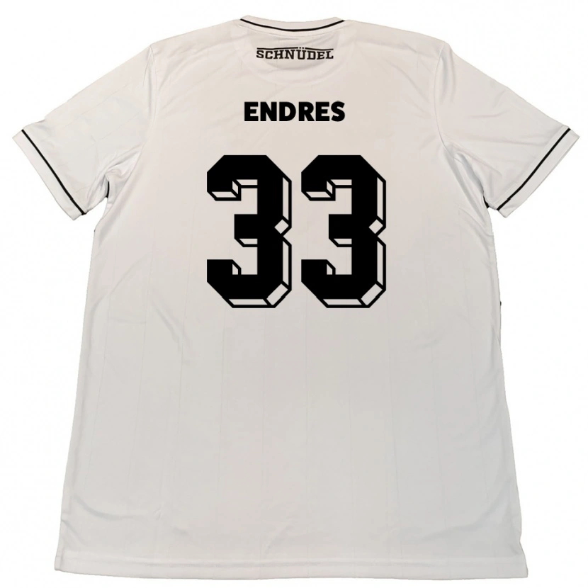 Danxen Mujer Camiseta Joshua Endres #33 Blanco Negro 2ª Equipación 2025/26 La Camisa