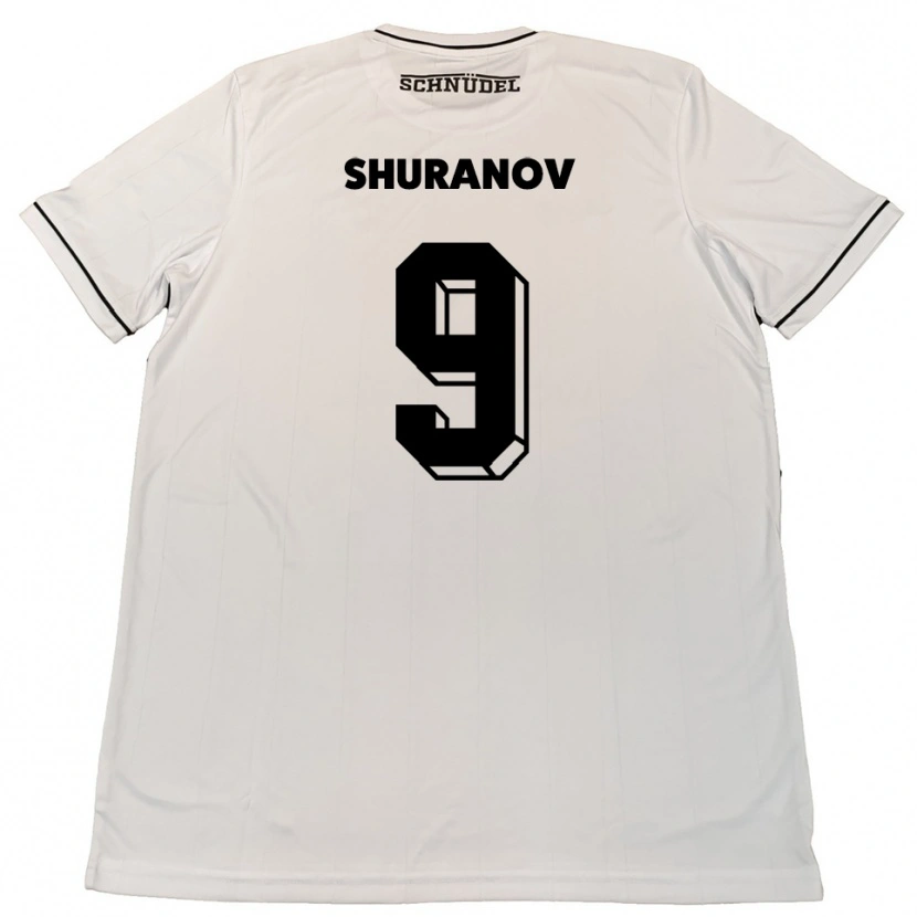 Danxen Mujer Camiseta Erik Shuranov #9 Blanco Negro 2ª Equipación 2025/26 La Camisa
