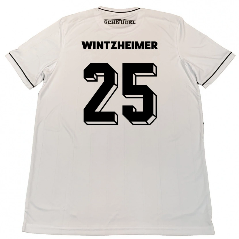 Danxen Mujer Camiseta Manuel Wintzheimer #25 Blanco Negro 2ª Equipación 2025/26 La Camisa