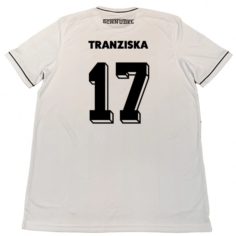 Danxen Mujer Camiseta Jakob Tranziska #17 Blanco Negro 2ª Equipación 2025/26 La Camisa
