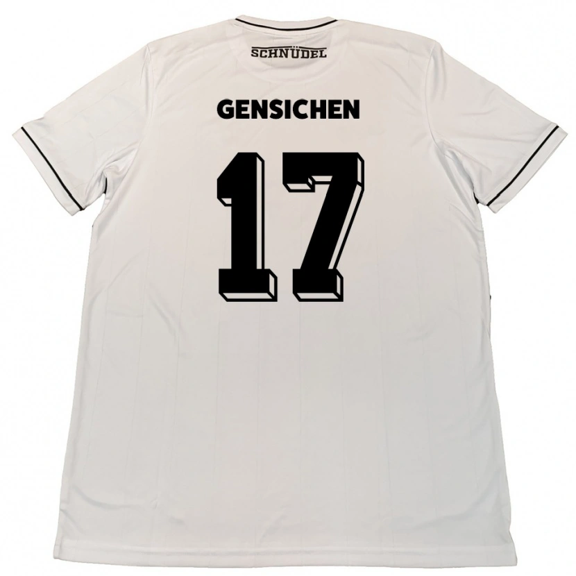 Danxen Mujer Camiseta Tim Gensichen #17 Blanco Negro 2ª Equipación 2025/26 La Camisa