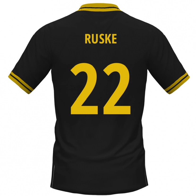 Danxen Mujer Camiseta Neo Ruske #22 Negro Amarillo 2ª Equipación 2025/26 La Camisa