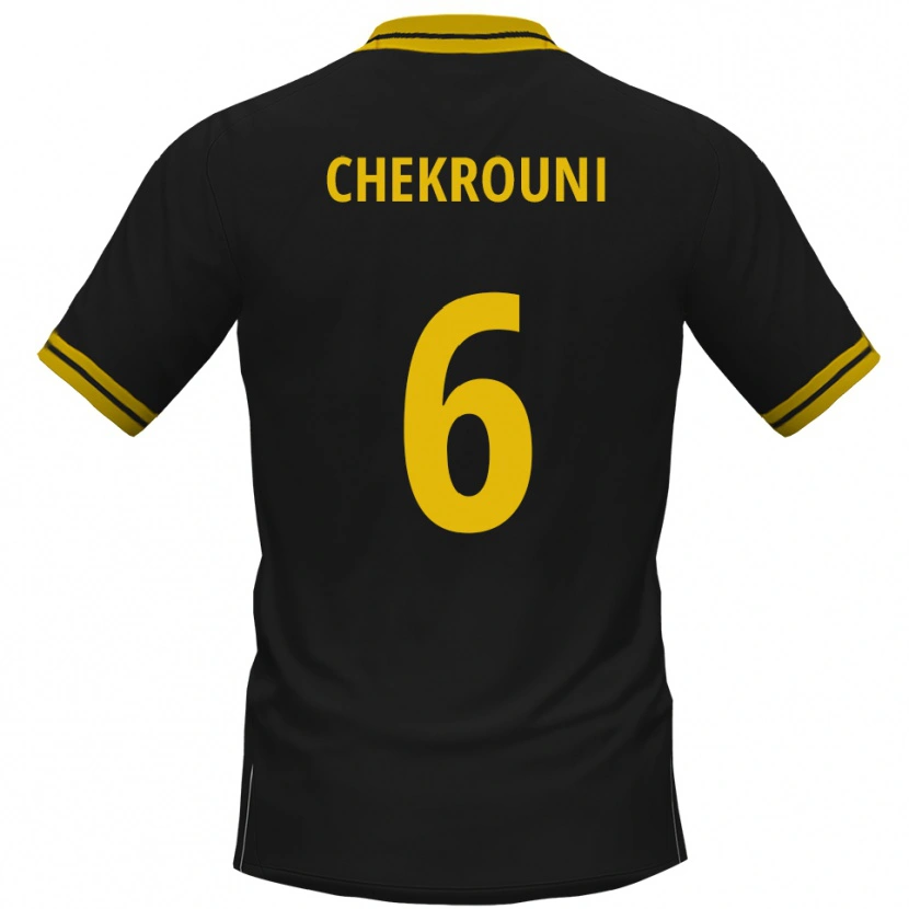 Danxen Mujer Camiseta Salim Chekrouni #6 Negro Amarillo 2ª Equipación 2025/26 La Camisa