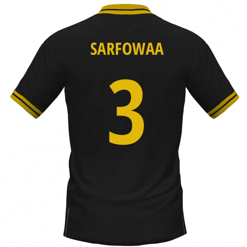 Danxen Mujer Camiseta Christian Sarfowaa #3 Negro Amarillo 2ª Equipación 2025/26 La Camisa