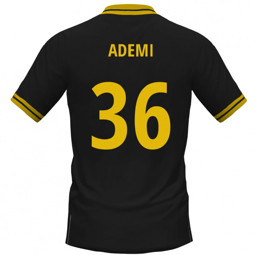 Danxen Mujer Camiseta Faton Ademi #36 Negro Amarillo 2ª Equipación 2025/26 La Camisa