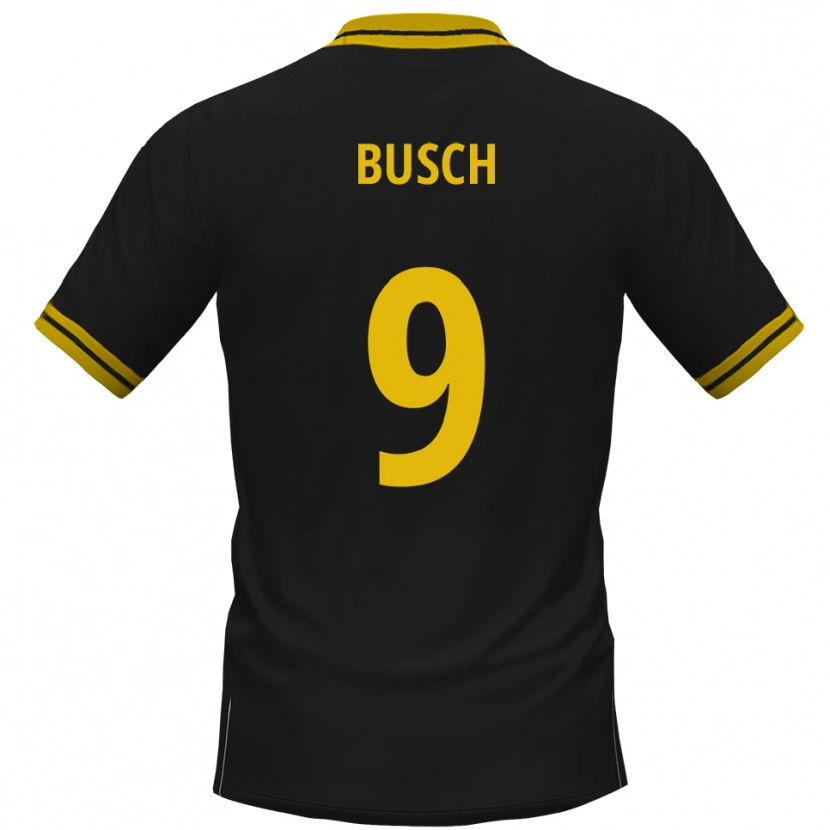 Danxen Mujer Camiseta Luis Busch #9 Negro Amarillo 2ª Equipación 2025/26 La Camisa