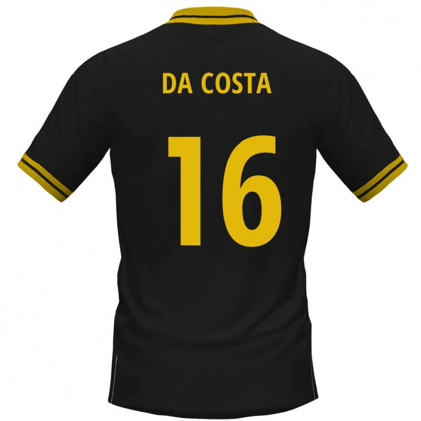 Danxen Mujer Camiseta Fabricio Sylva Da Costa #16 Negro Amarillo 2ª Equipación 2025/26 La Camisa