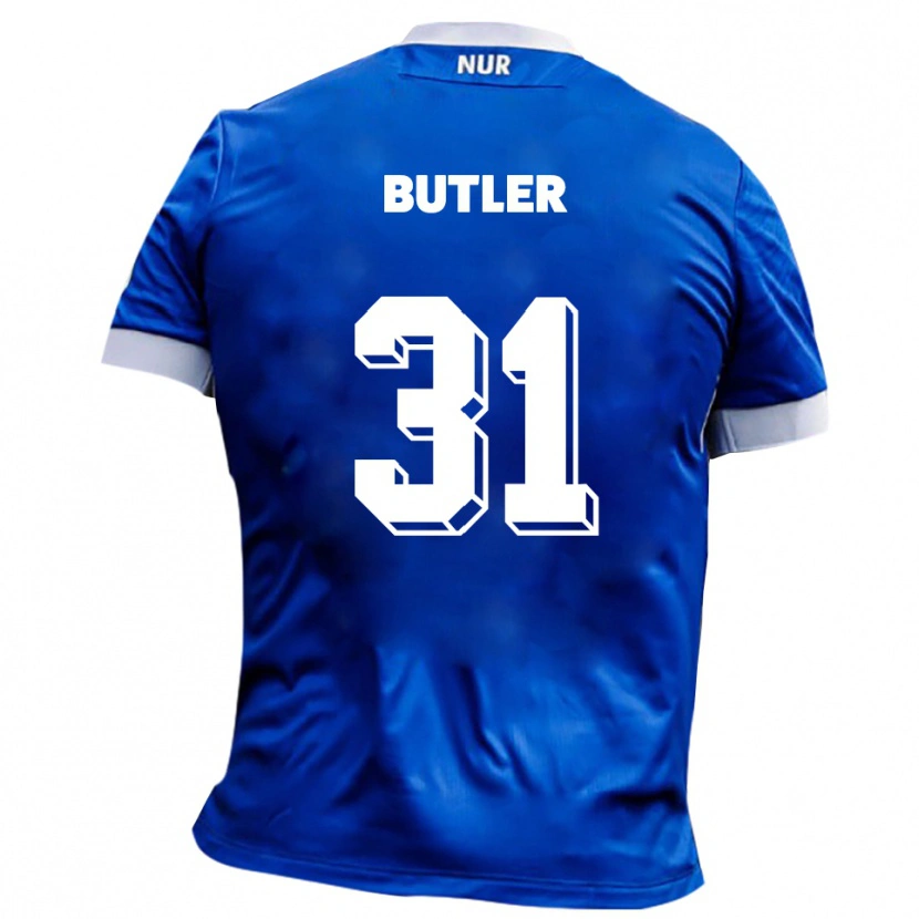 Danxen Mujer Camiseta Justin Butler #31 Azul Blanco 2ª Equipación 2025/26 La Camisa