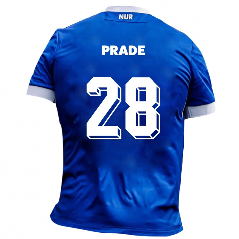 Danxen Mujer Camiseta Adrian Prade #28 Azul Blanco 2ª Equipación 2025/26 La Camisa