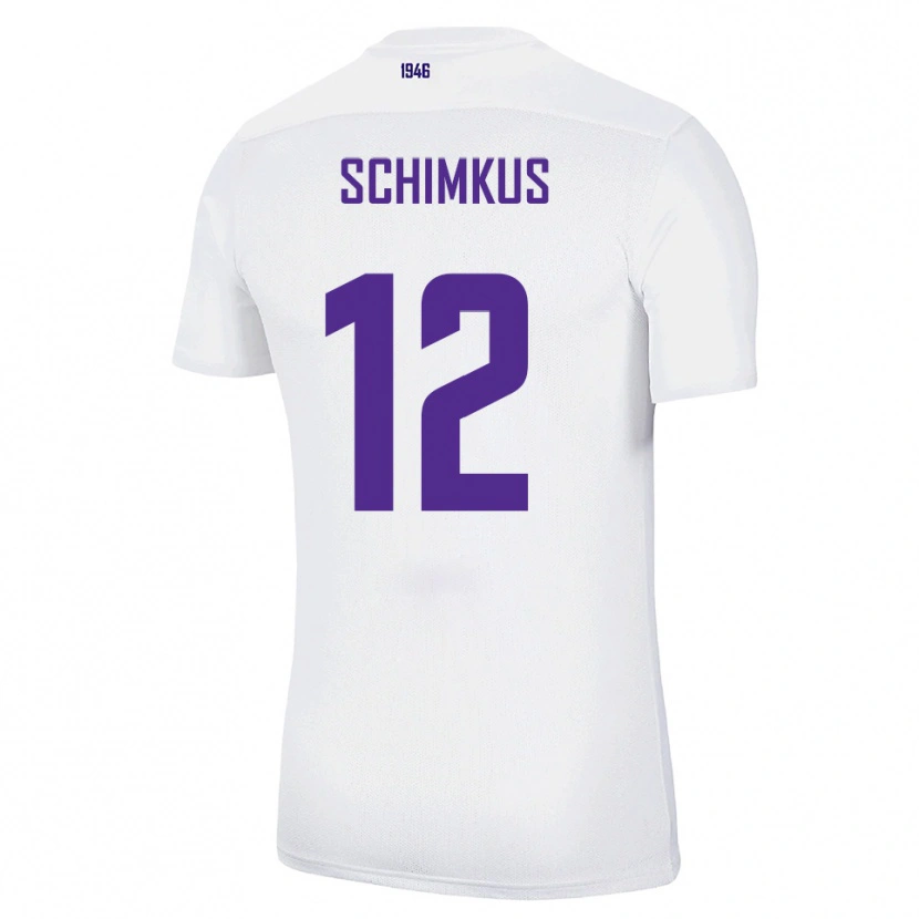 Danxen Mujer Camiseta Lukas Schimkus #12 Blanco Verde 2ª Equipación 2025/26 La Camisa