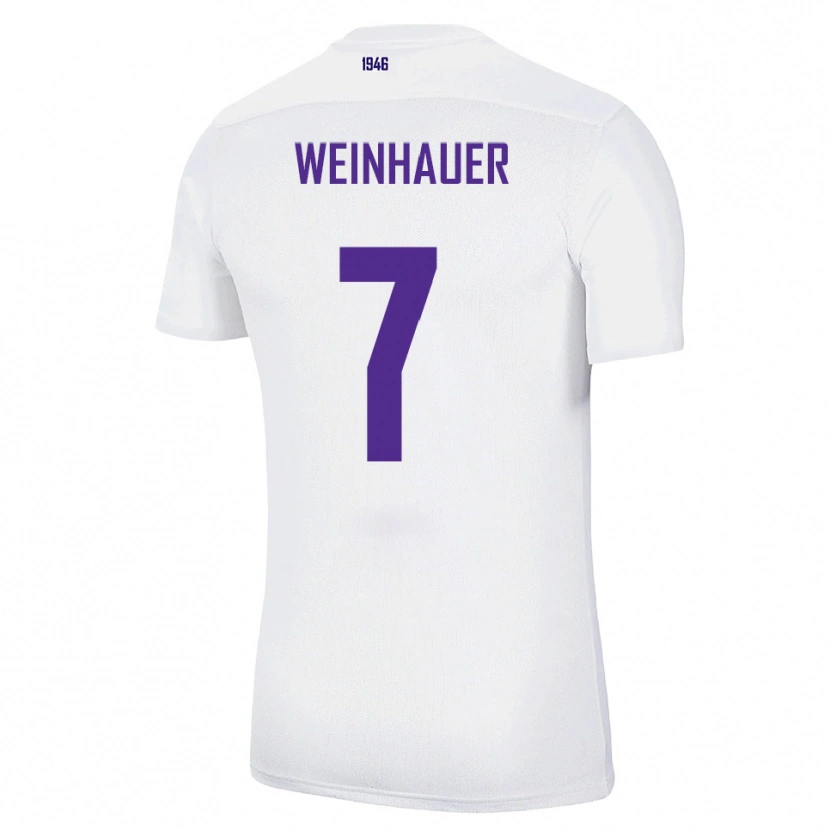 Danxen Mujer Camiseta Erik Weinhauer #7 Blanco Verde 2ª Equipación 2025/26 La Camisa