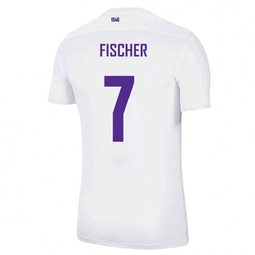 Danxen Mujer Camiseta Franz Fischer #7 Blanco Verde 2ª Equipación 2025/26 La Camisa