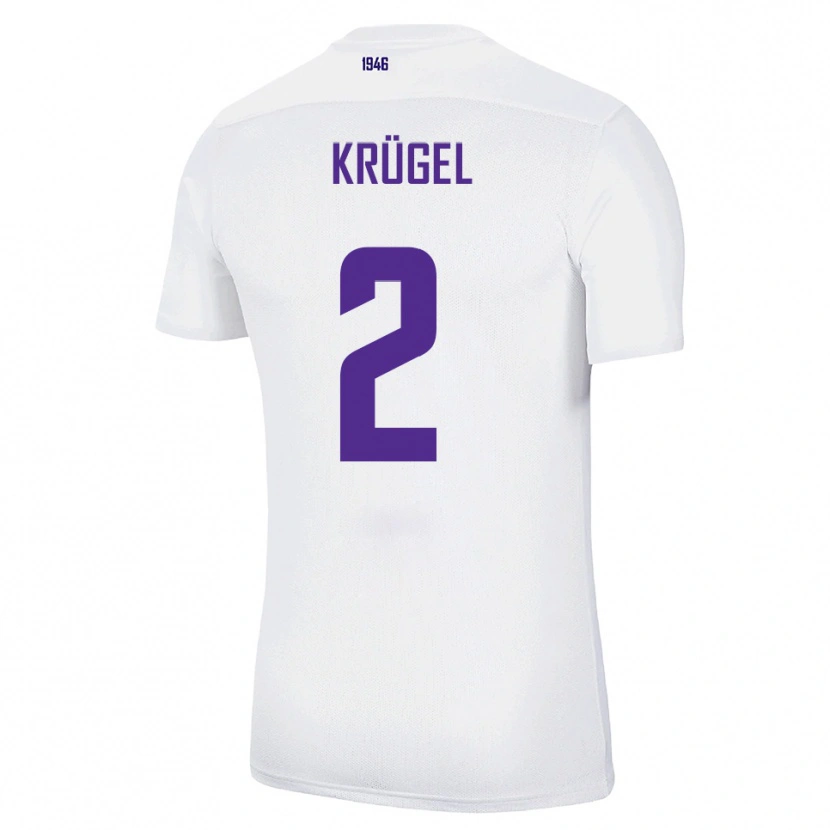 Danxen Mujer Camiseta Theo Krügel #2 Blanco Verde 2ª Equipación 2025/26 La Camisa