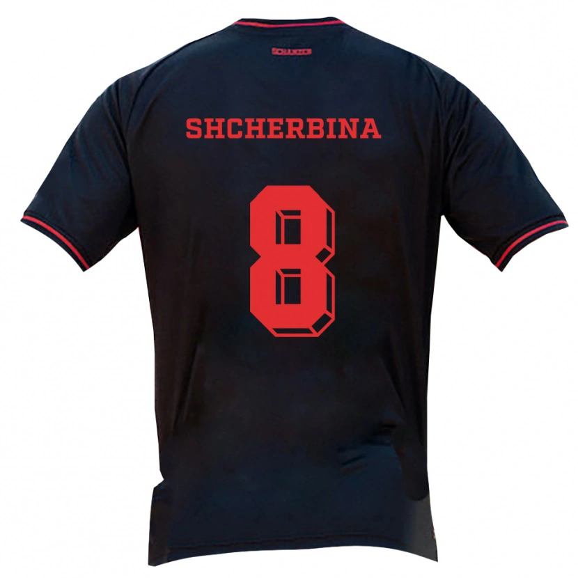 Danxen Mujer Camiseta Ivan Shcherbina #8 Negro Rojo Blanco 2ª Equipación 2025/26 La Camisa
