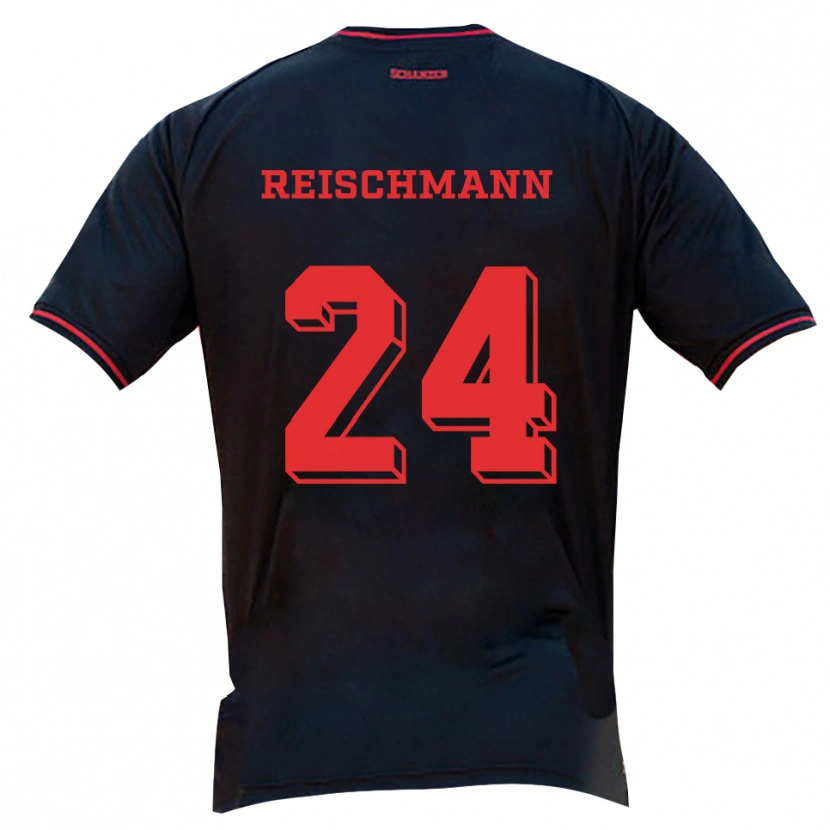 Danxen Mujer Camiseta Stefanie Reischmann #24 Negro Rojo Blanco 2ª Equipación 2025/26 La Camisa