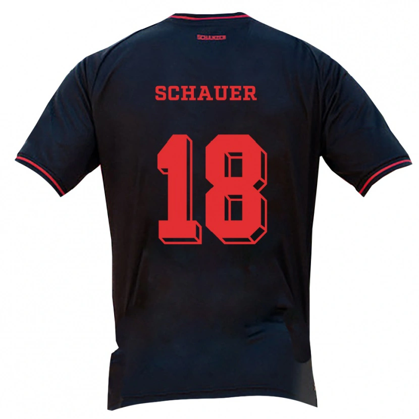 Danxen Mujer Camiseta Sarah Schauer #18 Negro Rojo Blanco 2ª Equipación 2025/26 La Camisa