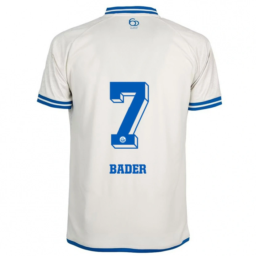 Danxen Mujer Camiseta Tom Bader #7 Blanco Azul 2ª Equipación 2025/26 La Camisa