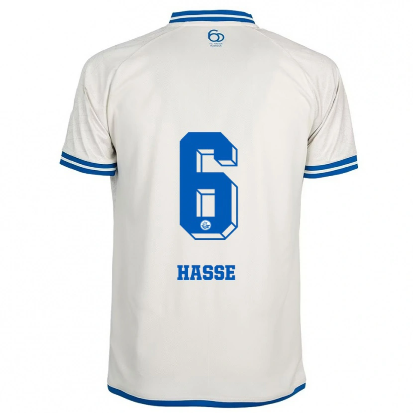 Danxen Mujer Camiseta Matti Hasse #6 Blanco Azul 2ª Equipación 2025/26 La Camisa