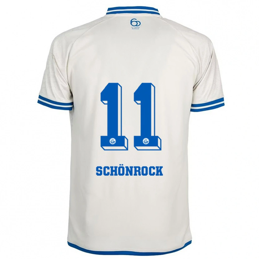 Danxen Mujer Camiseta Thorben Schönrock #11 Blanco Azul 2ª Equipación 2025/26 La Camisa