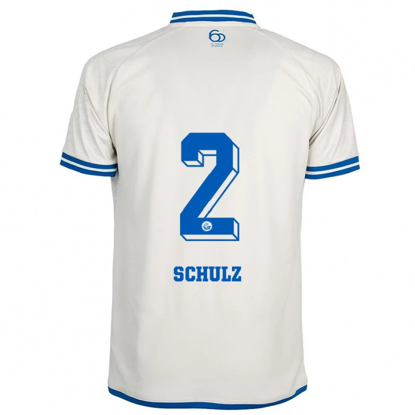 Danxen Mujer Camiseta Nils Schulz #2 Blanco Azul 2ª Equipación 2025/26 La Camisa
