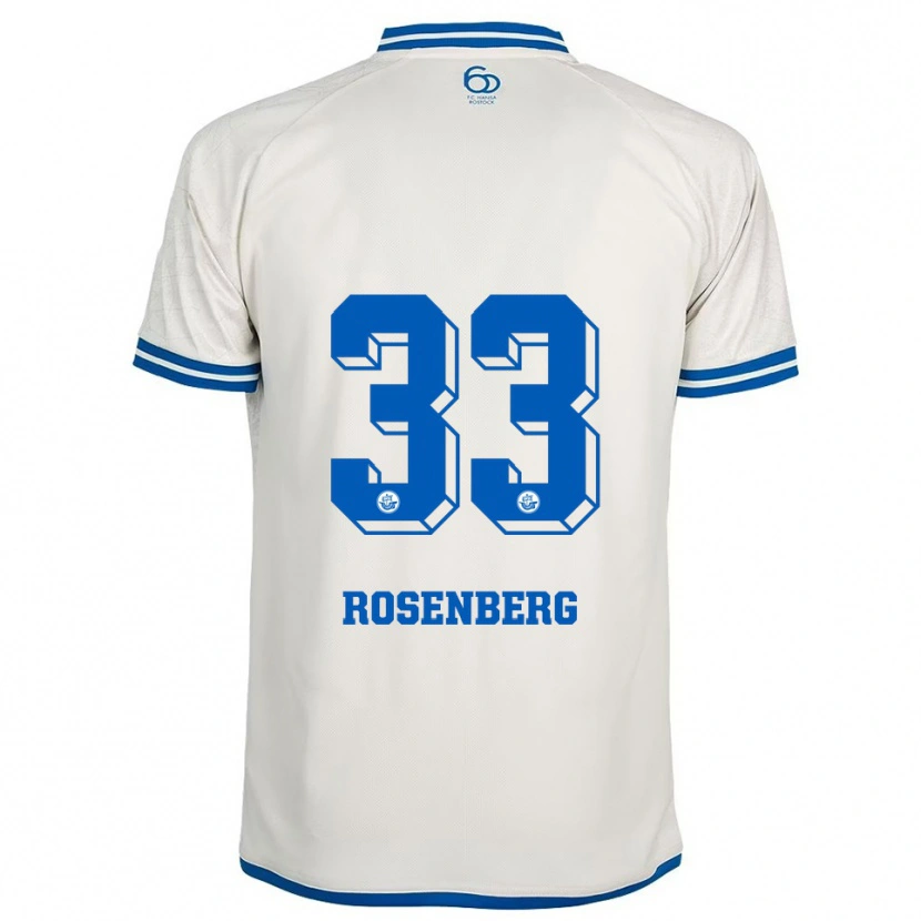 Danxen Mujer Camiseta Moritz Rosenberg #33 Blanco Azul 2ª Equipación 2025/26 La Camisa